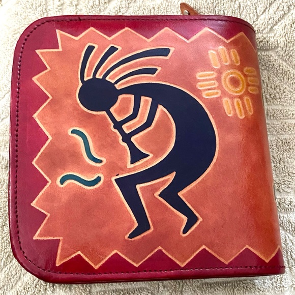 Kokopelli CD/DVD Vintage Leather Case - Picture 2 of 11